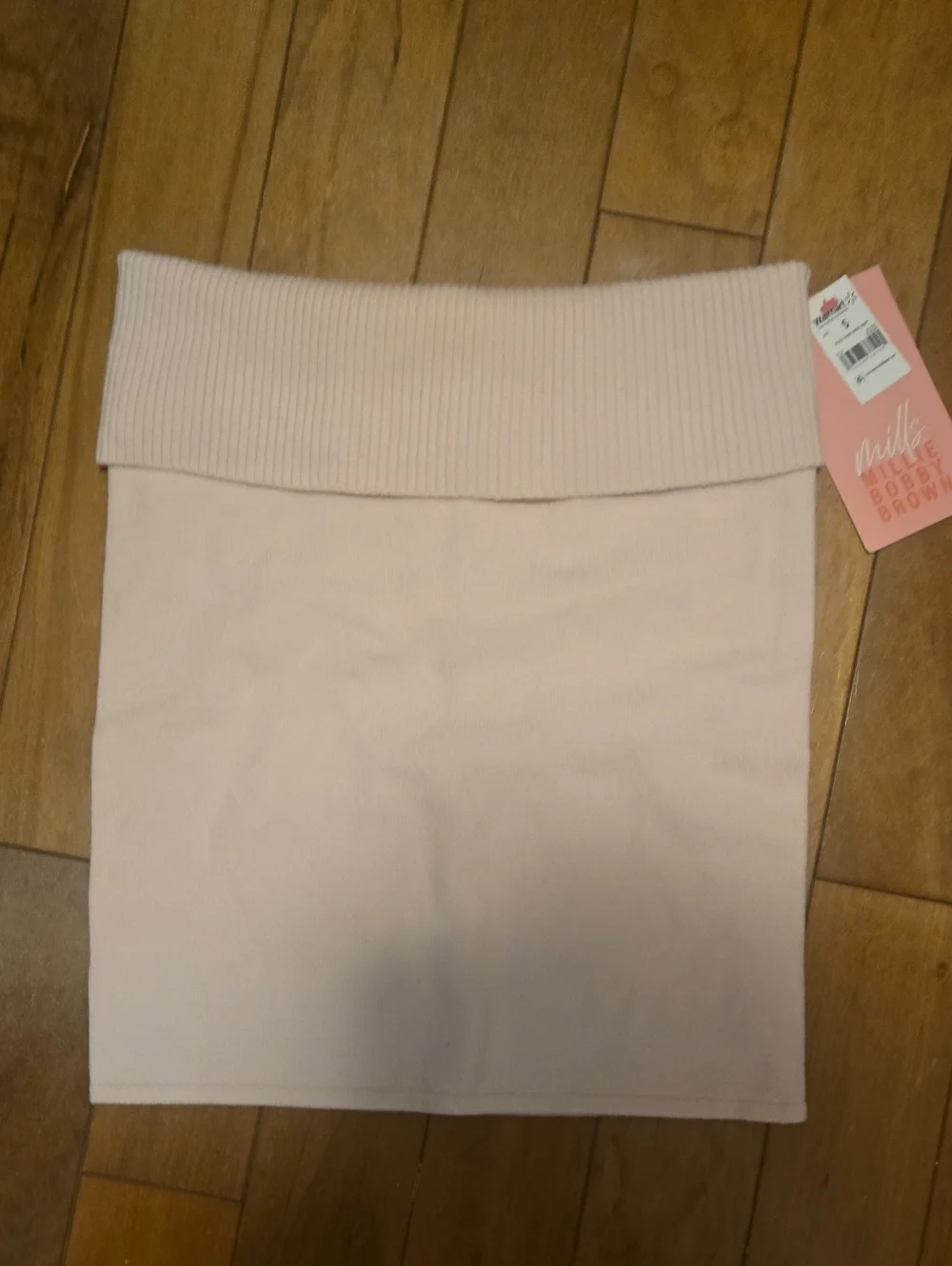 Pink Fold-Over Waist Mini Skirt